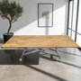 Hanah Home Mesa de Comedor Extensible Pino y Cromo